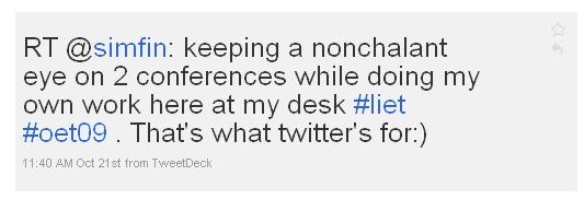 Tweet from a remote participant