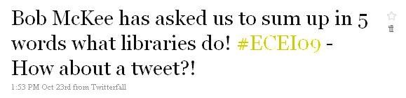 My tweeted question from the floor