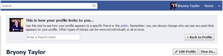 View facebook profile