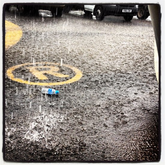 View of Saturday's downpour from the G Source tent at Greenbelt 2012