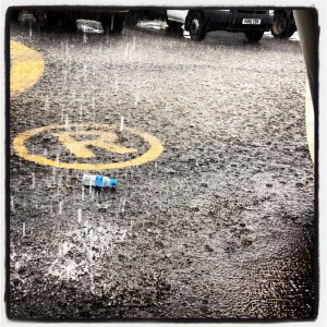 View of Saturday's downpour from the G Source tent at Greenbelt 2012