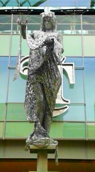 The Briggate Minerva - statue at the new Trinity Centre, Leeds. Minerva is the goddess of wisdom.